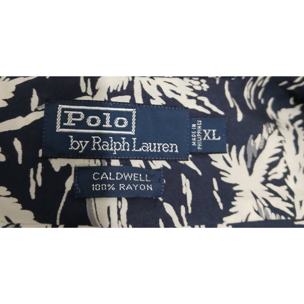 Vintage polo ralph lauren mens xl caldwell shirt Hawaiian blue Miami yacht wear - Picture 6 of 8